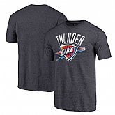 Oklahoma City Thunder Heather Navy Distressed Team Logo Fanatics Branded Tri-Blend T-Shirt,baseball caps,new era cap wholesale,wholesale hats